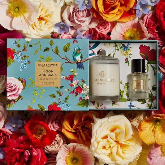 MOTHERS DAY MOON & BACK FRAGRANCE DUO - GLASSHOUSE - candles - Stomp Shoes Darwin