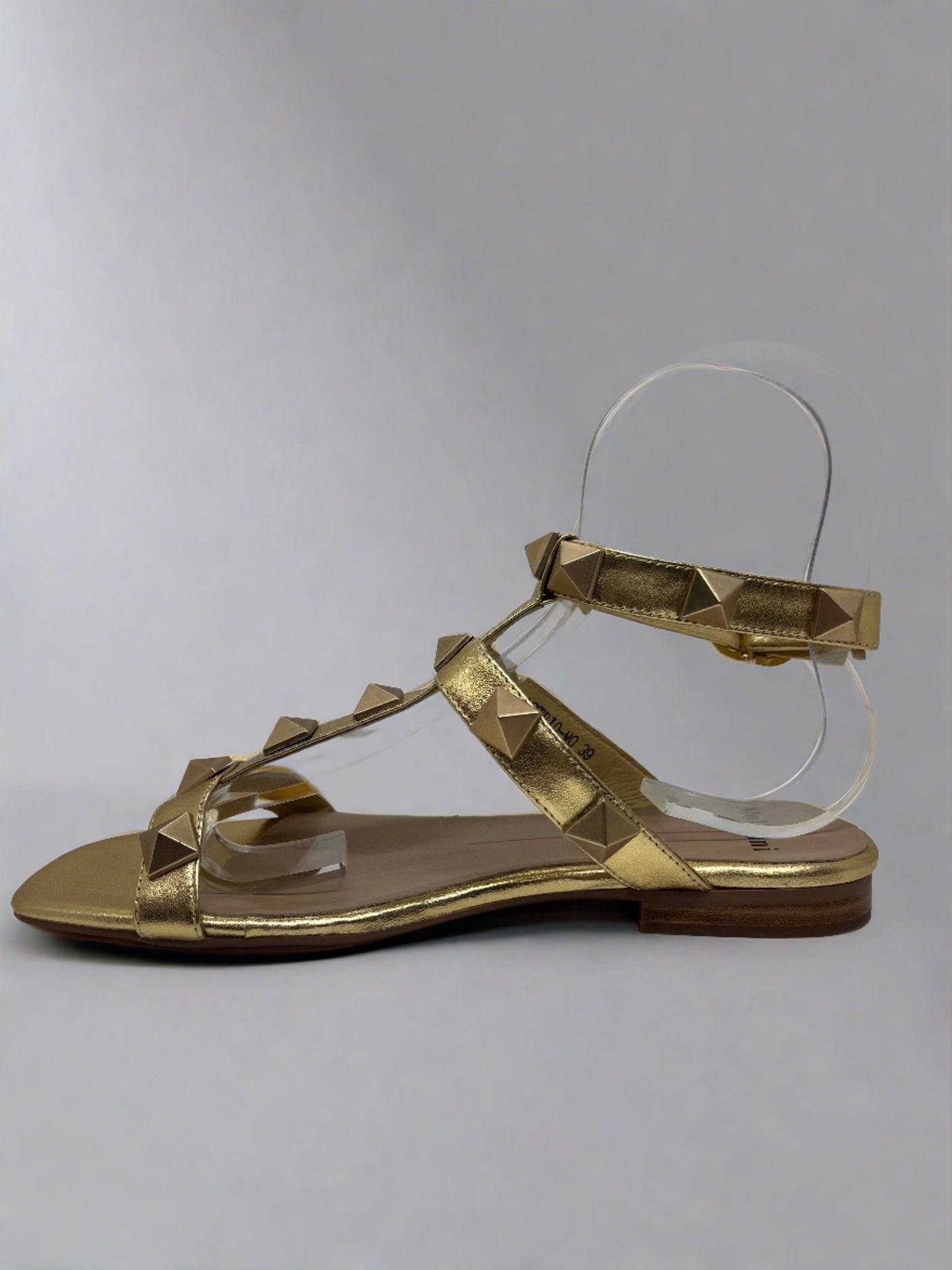ASTRIO STUDDED FLAT - MOLLINI - 36, 37, 38, 39, 40, 41, BLACK, GOLD, womens footwear - Stomp Shoes Darwin