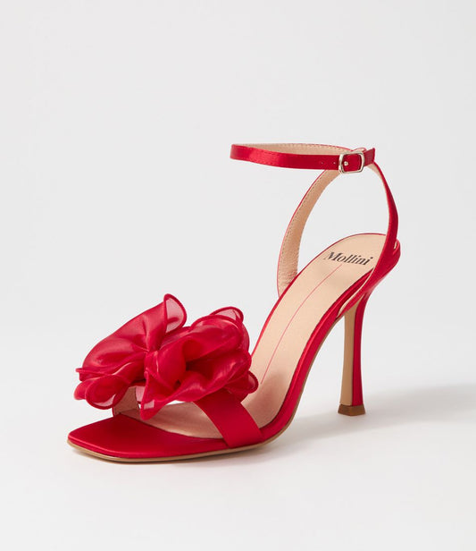 DAPHNE SATIN HEEL - MOLLINI - 36, 37, 38, 39, 40, 41, BF, on sale, red, satin heel, stiletto, stiletto heel, womens footwear - Stomp Shoes Darwin