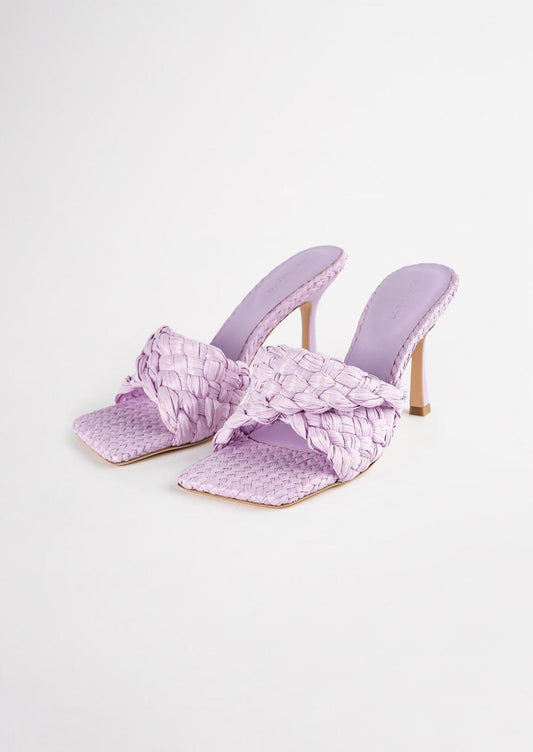 LOURDES RAFFIA MULE - TONY BIANCO - 10, 5, 6, 6.5, 7, 7.5, 8, 8.5, 9, 9.5, chocolate, lilac, mule heel, on sale, stiletto, stiletto heel, womens footwear - Stomp Shoes Darwin