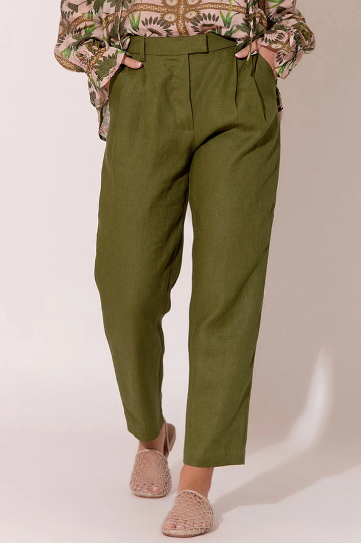 AJD1426 LULA PLEATED LINEN PANT - ADORNE - clothing - Stomp Shoes Darwin