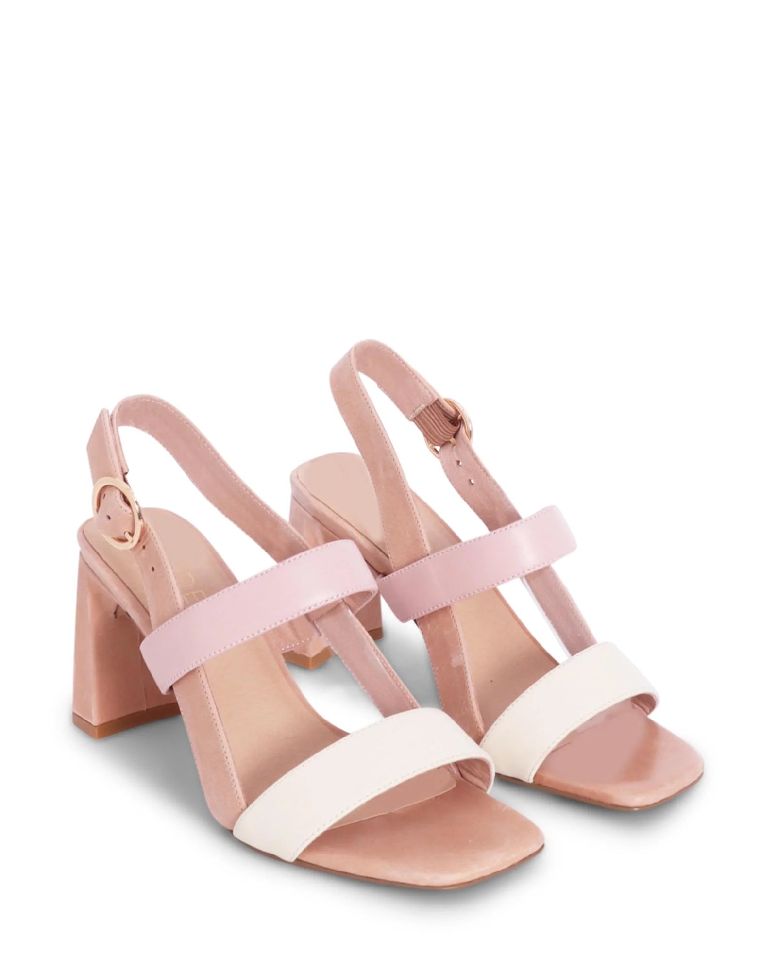 CHEYENNE BLOCK HEEL - NUDE FOOTWEAR - 36, 37, 38, 39, 40, 41, BF, Cream, Pink, womens footwear - Stomp Shoes Darwin