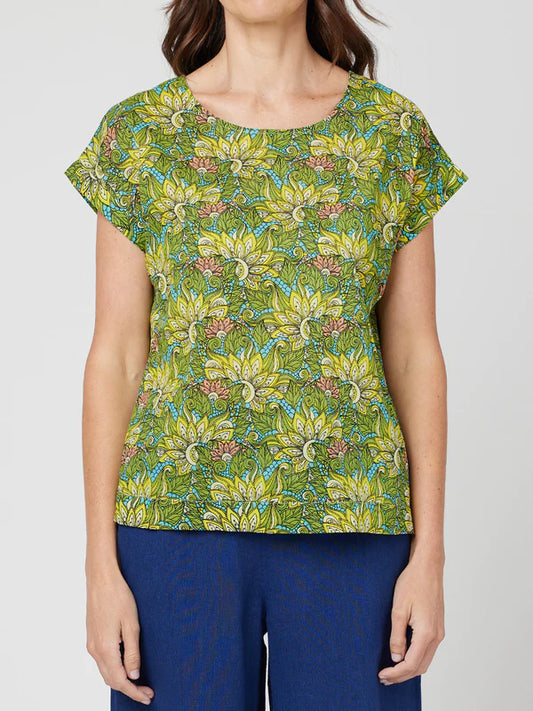 VICKY ROUND NECK TOP PRINT - CAKE - clothing - Stomp Shoes Darwin