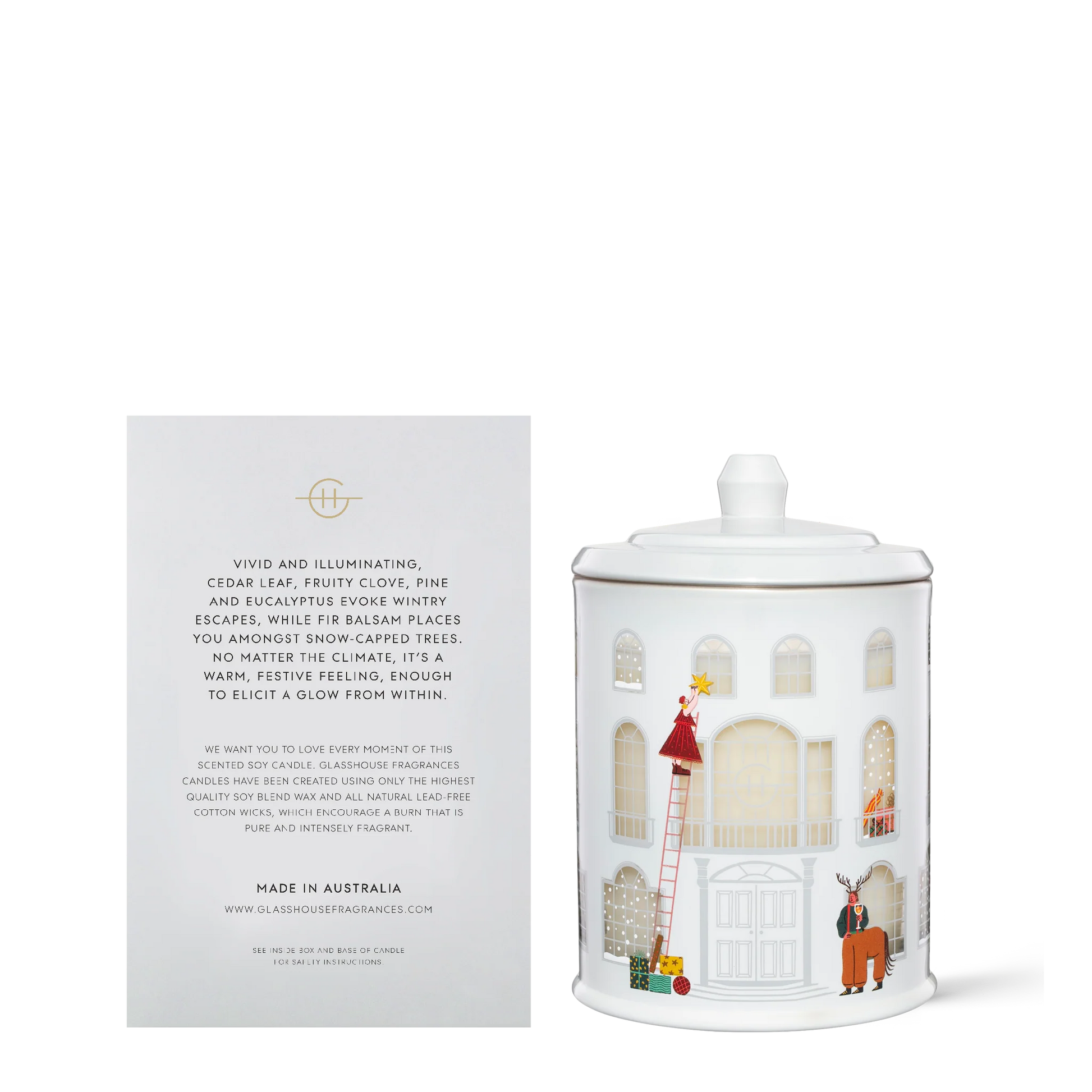 WHITE CHRISTMAS candle 380g - GLASSHOUSE - candle diffusers, candles, GLASSHOUSE, on sale - Stomp Shoes Darwin