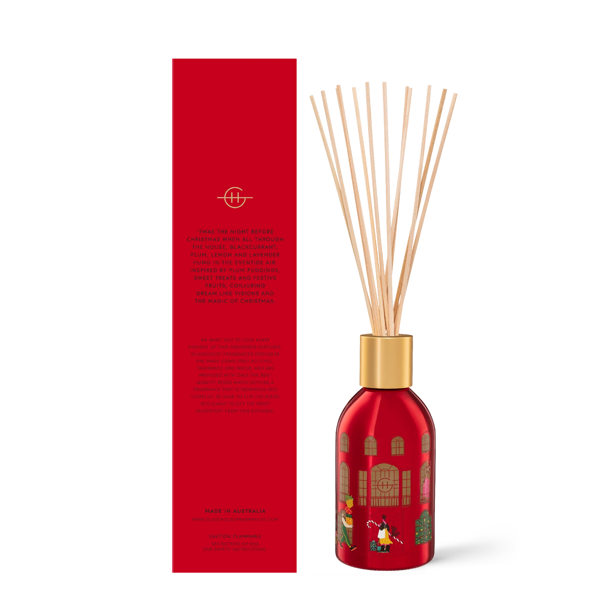 Night Before Christmas Diffuser 250mL - GLASSHOUSE - candle diffusers, candles, christmas, DIFFUSER, GLASSHOUSE, on sale - Stomp Shoes Darwin