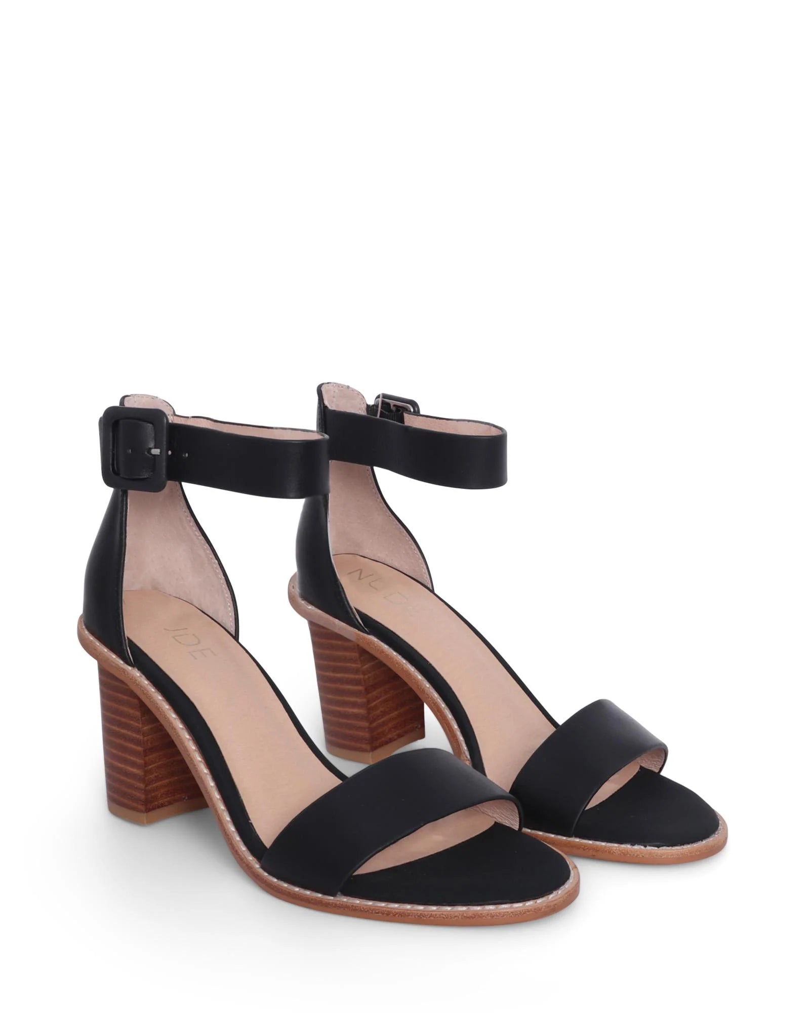 GRADY BLACK - NUDE FOOTWEAR - 36, 37, 38, 39, 40, 41, BLACK, block heel, womens footwear - Stomp Shoes Darwin