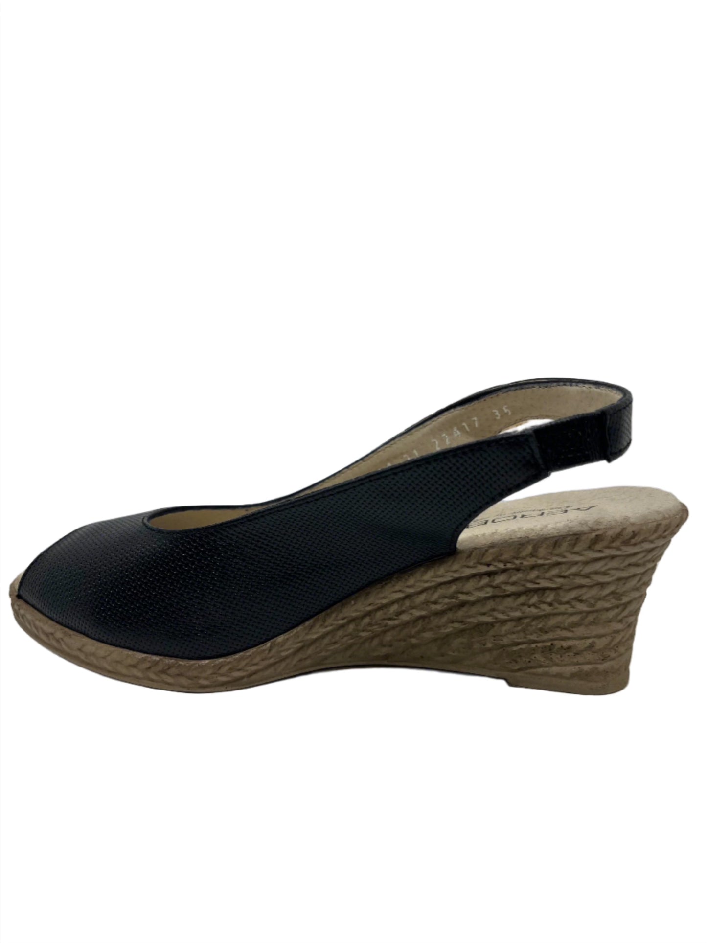 ALBA BLACK wedge -  - BLACK, SLING BACK, wedge, womens shoes - Stomp Shoes Darwin
