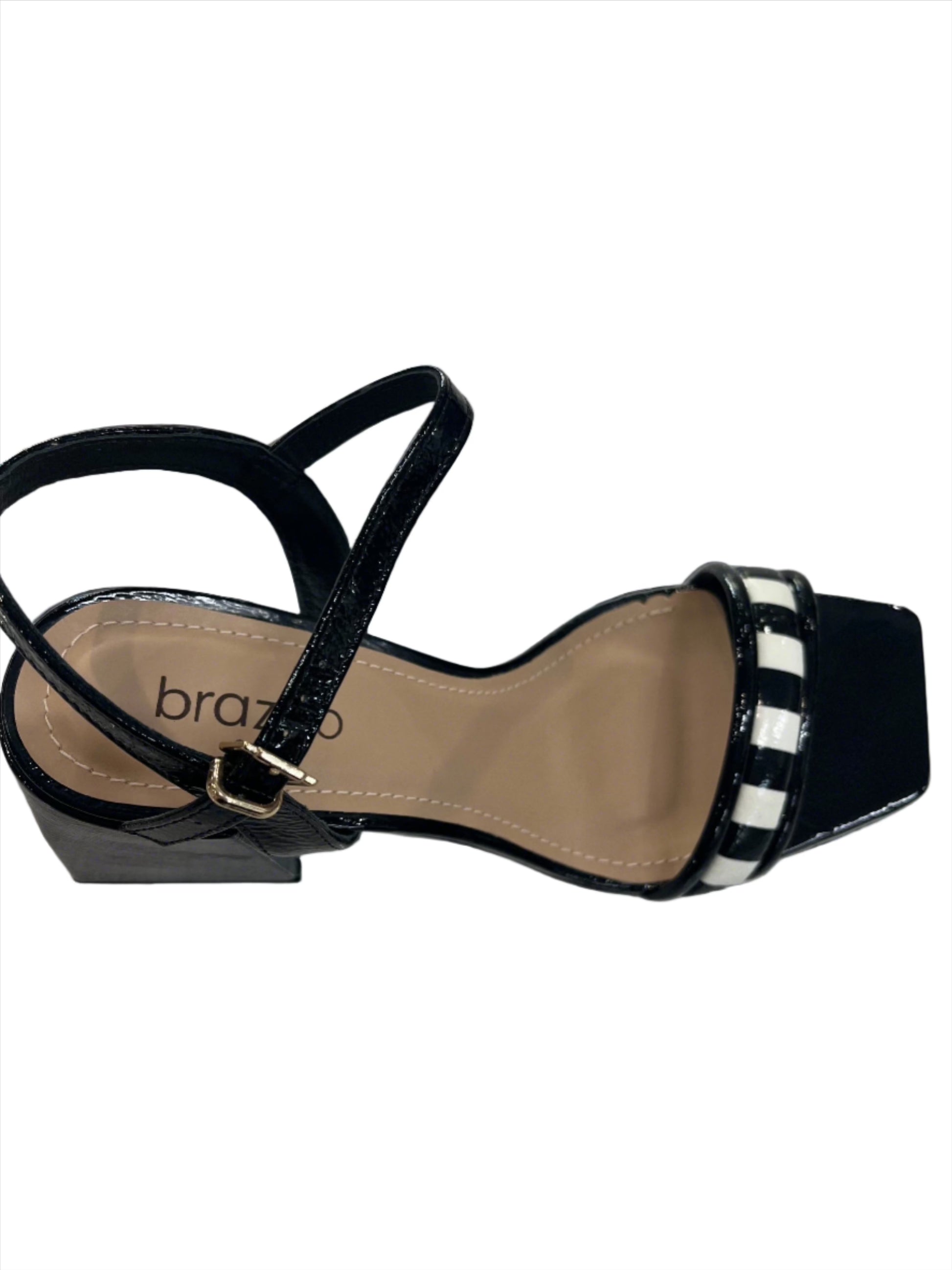 BINDI  BLK/WH BLOCK HEEL -  - womens footwear - Stomp Shoes Darwin
