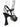 BRAZILIO TWIGGY STRAPPY HEEL - BRAZILIO - ankle strap, BLACK, leather, WHITE, wine glass, Wine Glass Heels, womens footwear - Stomp Shoes Darwin