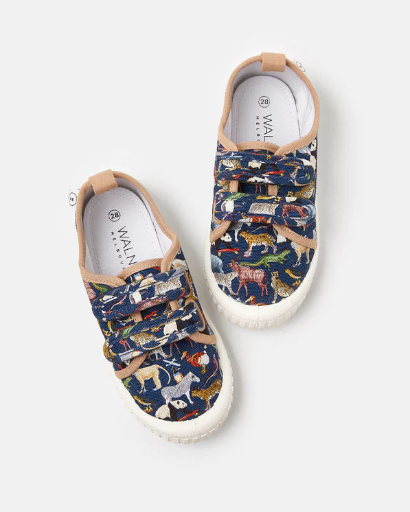 LIBERTY BEN CANVAS ZOO NAVY - WALNUT MELBOURNE - BF, kids, Kids Shoes & Accessories - Stomp Shoes Darwin