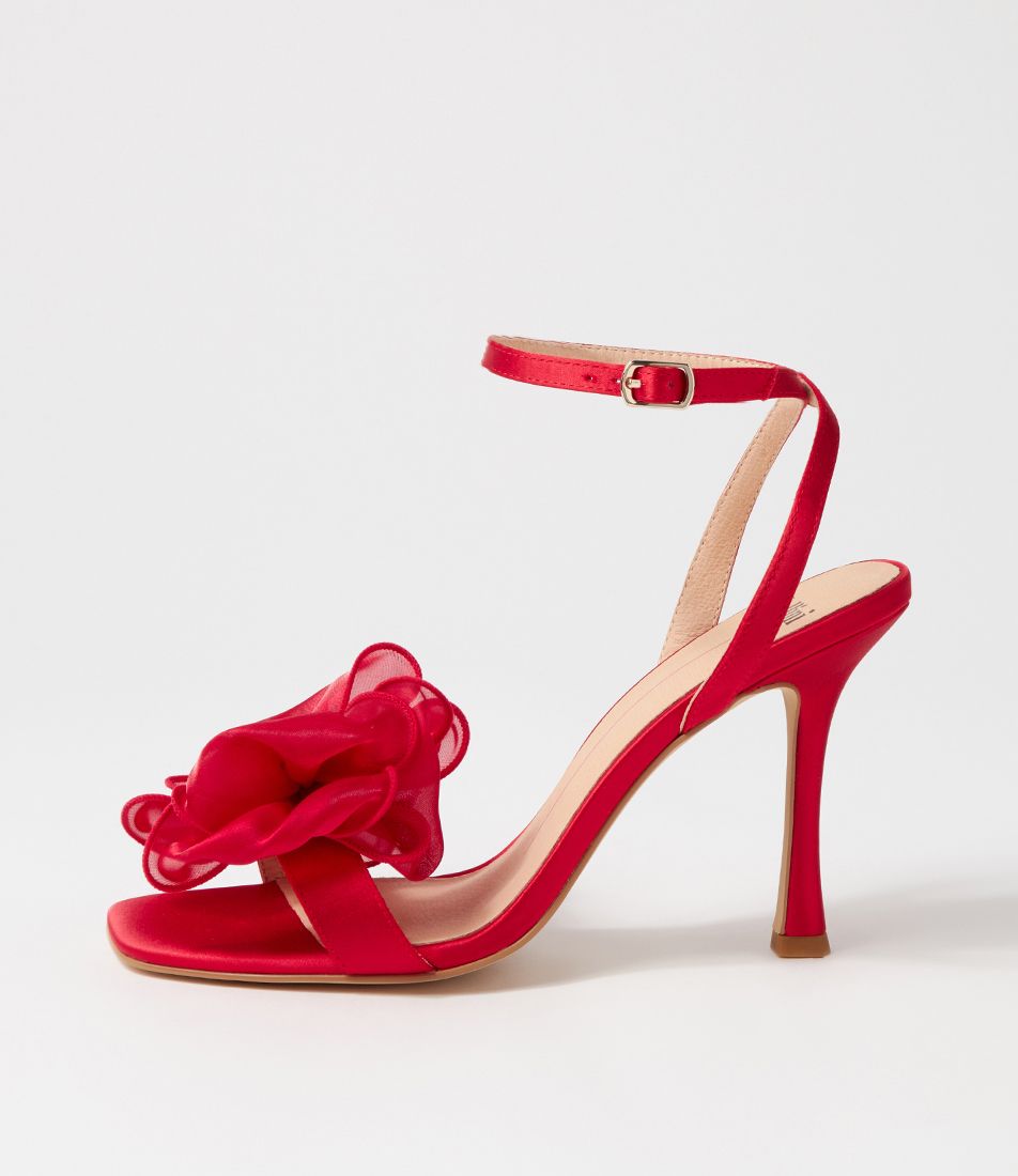 DAPHNE SATIN HEEL - MOLLINI - 36, 37, 38, 39, 40, 41, BF, on sale, red, satin heel, stiletto, stiletto heel, womens footwear - Stomp Shoes Darwin