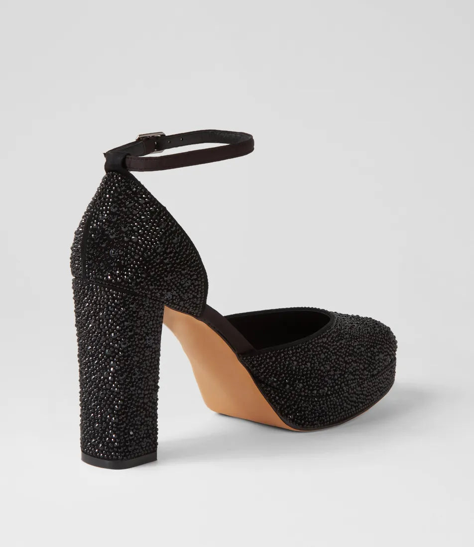 ANGELAR JEWELED PLATFORM - MOLLINI - 36, 37, 38, 39, 40, 41, BLACK, heel, platform heel, SILVER, womens footwear - Stomp Shoes Darwin