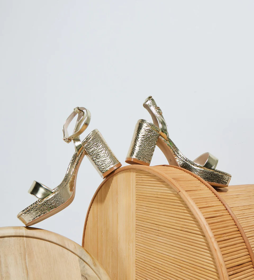 NATALIA GOLD PLATFORM - HAEL AND JAX - 36, 37, 38, 39, 40, 41, BF, GOLD, heel, platform heel, womens footwear - Stomp Shoes Darwin