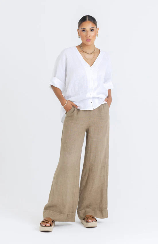 BOWIE LINEN PANT - AALIA - clothing - Stomp Shoes Darwin