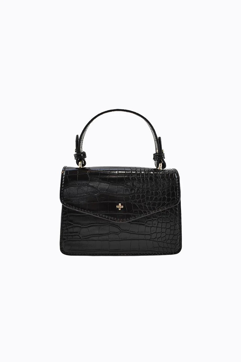 ANNA black croc bag - PETA AND JAIN - handbags, PETA & jAIN - Stomp Shoes Darwin