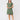 Foil V Festival Dress in Sage, front view, full length