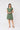 Foil V Festival Dress in Sage, front view, full length