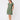 Foil V Festival Dress in Sage, three-quarter view