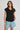 IBSA PLAIN T SHIRT V NECK IBISA BLACK / SMALL TOPS 57463