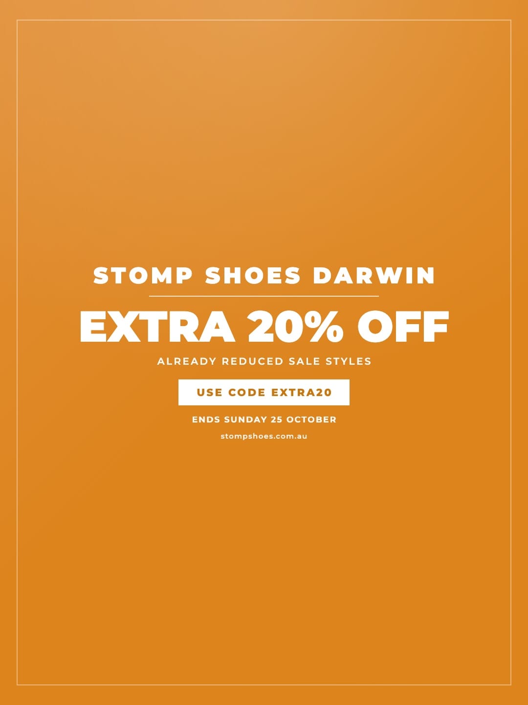 Stomp Shoes Darwin - Extra 20% off already reduced sale styles with code EXTRA20, ends Sunday 25 October