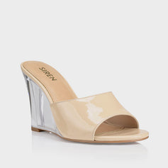 SIREN BEAR CLEAR WEDGE - SIREN - 36, 37, 38, 39, 40, 41, BF, BLACK, Clear Heel, NUDE, on sale, wedge, womens footwear - Stomp Shoes Darwin