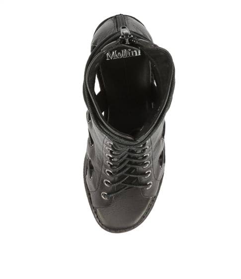 JAYMAN BOOT - MOLLINI - 36, 37, 38, 39, 40, 41, 42, BLACK, block heel, boot, LACE UP, MOLLINI, TAN - Stomp Shoes Darwin