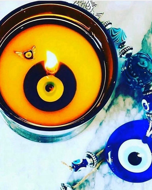 OUZO EVIL EYE MATI CANDLE - ICON CANDLES BY ELENI - candle diffusers, candles, mati, OUZO CANDLE - Stomp Shoes Darwin