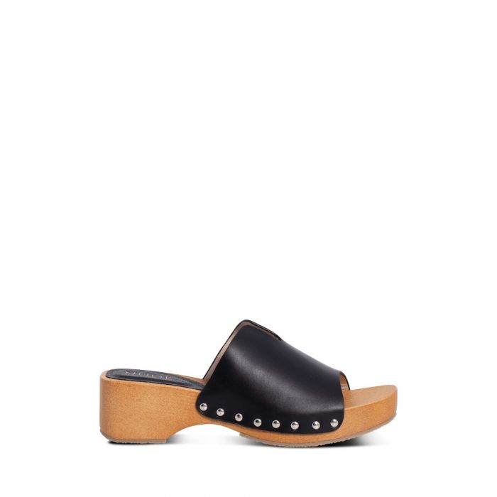 CONNIE CLOG - NUDE FOOTWEAR - 36, 37, 38, 39, 40, 41, BLACK, cow pony, on sale, womens footwear - Stomp Shoes Darwin
