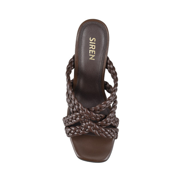 LEISEL STRAPPY MULES - SIREN - 36, 37, 38, 39, 40, 41, BROWN, mule heel, WHITE, womens footwear - Stomp Shoes Darwin