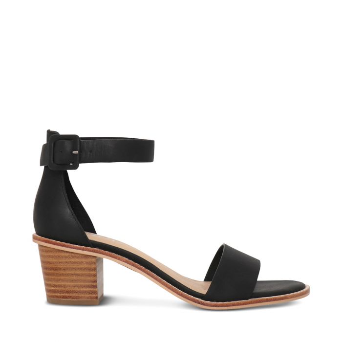 MICKEE Black Sandal - NUDE FOOTWEAR - LOW BLOCK, womens footwear - Stomp Shoes Darwin