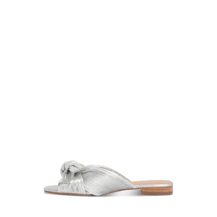 MINNIE FLAT SLIDE - NUDE FOOTWEAR - 36, 37, 38, 39, 40, 41, BF, GOLD, heel with bow, Heels With Bow, SILVER, Slides, womens footwear - Stomp Shoes Darwin